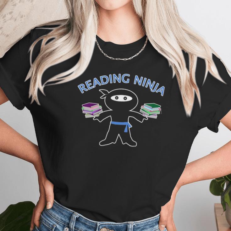 Kids Reading Ninjaby Scarebaby Blue Unisex T-Shirt Gifts for Her