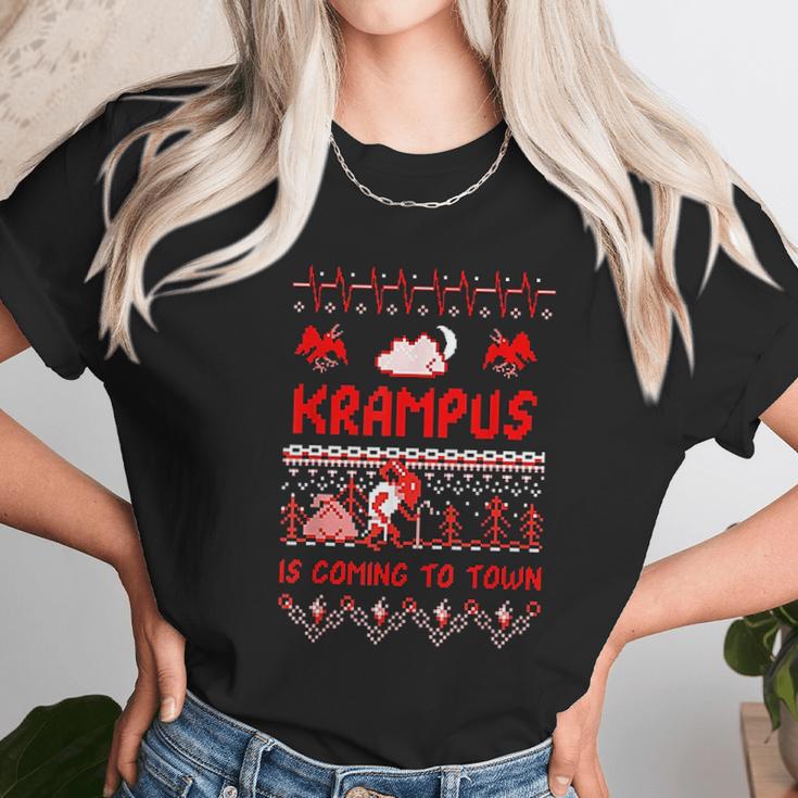 Krampus Is Coming To Town Xmas Ugly Unisex T-Shirt Gifts for Her