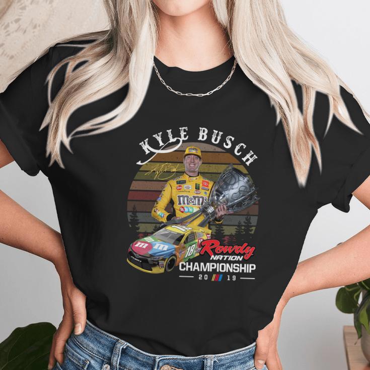 Kyle Busch Signature Rowdy Nation Championship 2019 Sunset Shirt Unisex T-Shirt Gifts for Her