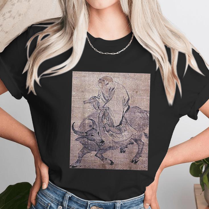 Laozi On Ox Lao Tzu Tao Te Ching Taoism Chinese Religion Unisex T-Shirt Gifts for Her