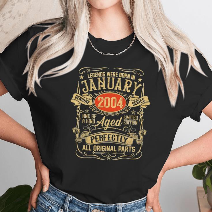 Legend January 2004 Vintage Gift 18 Years Old 18Th Birthday Unisex T-Shirt Gifts for Her