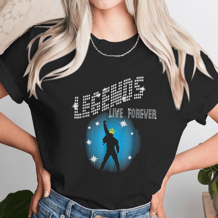 Legends Live Forever Rock Star Music Unisex T-Shirt Gifts for Her