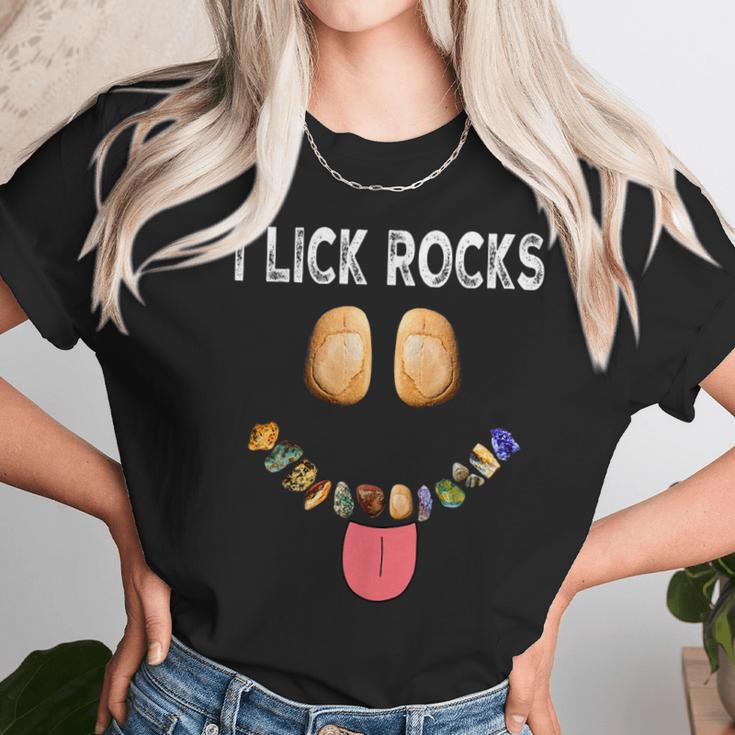 I Lick Rocks Geologist Geology Rock Collector Unisex T-Shirt Gifts for Her