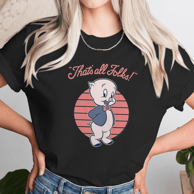 Looney Tunes Porky Pig That Is All Folks Unisex T-Shirt Gifts for Her