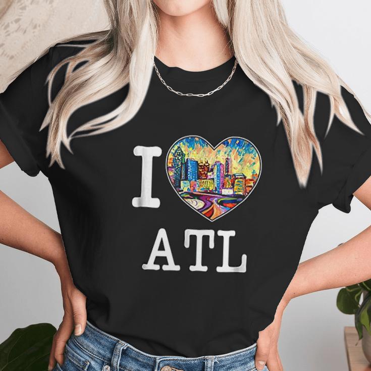 I Love Atlanta Georgia Atl Peach State Skyline Unisex T-Shirt Gifts for Her