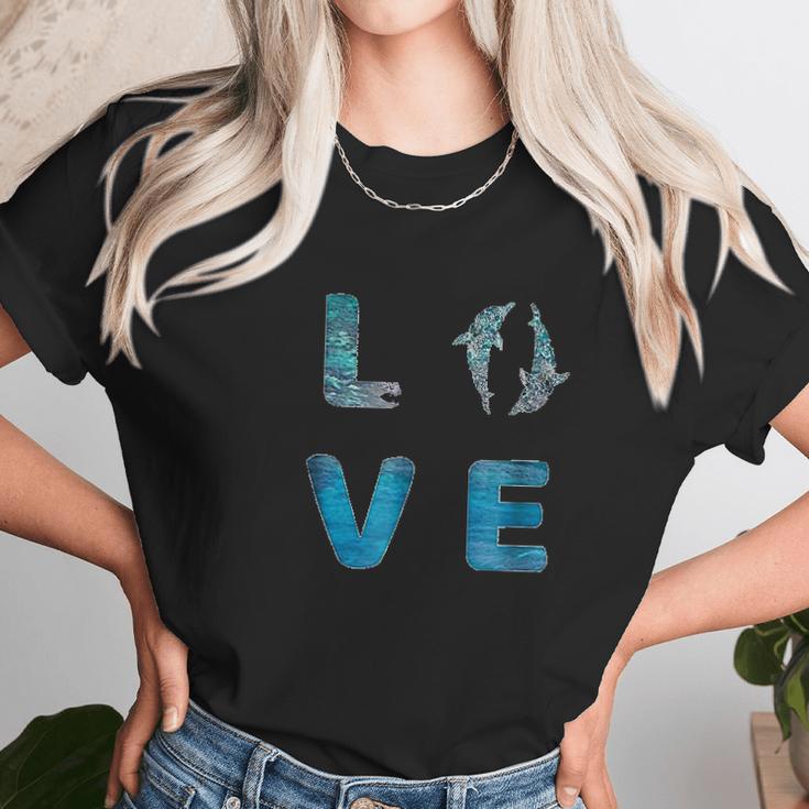 Love Dolphins Sea World Save Ocean Dolphin Lover Unisex T-Shirt Gifts for Her