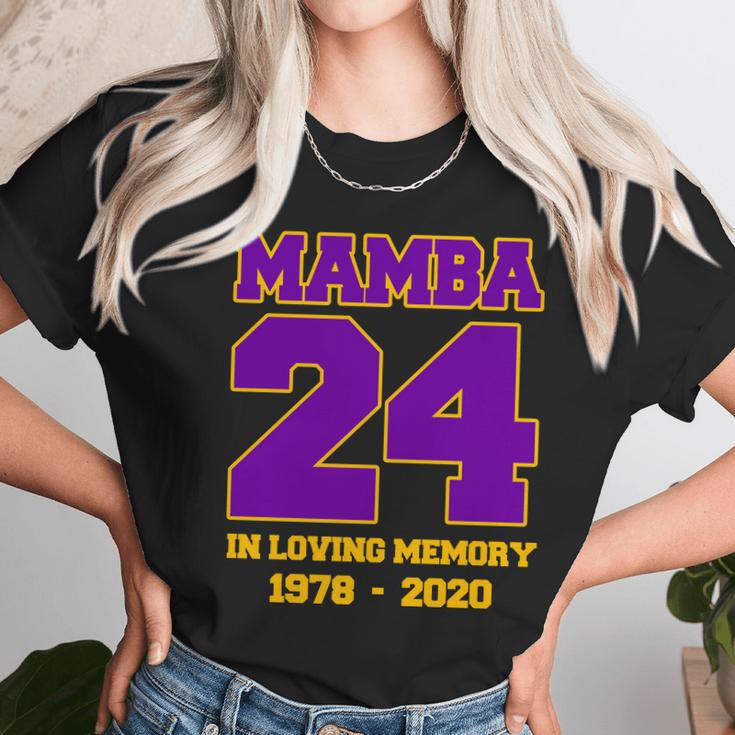 In Loving Memory Mamba 24 Tribute Graphic Design Printed Casual Daily Basic Unisex T-Shirt Gifts for Her