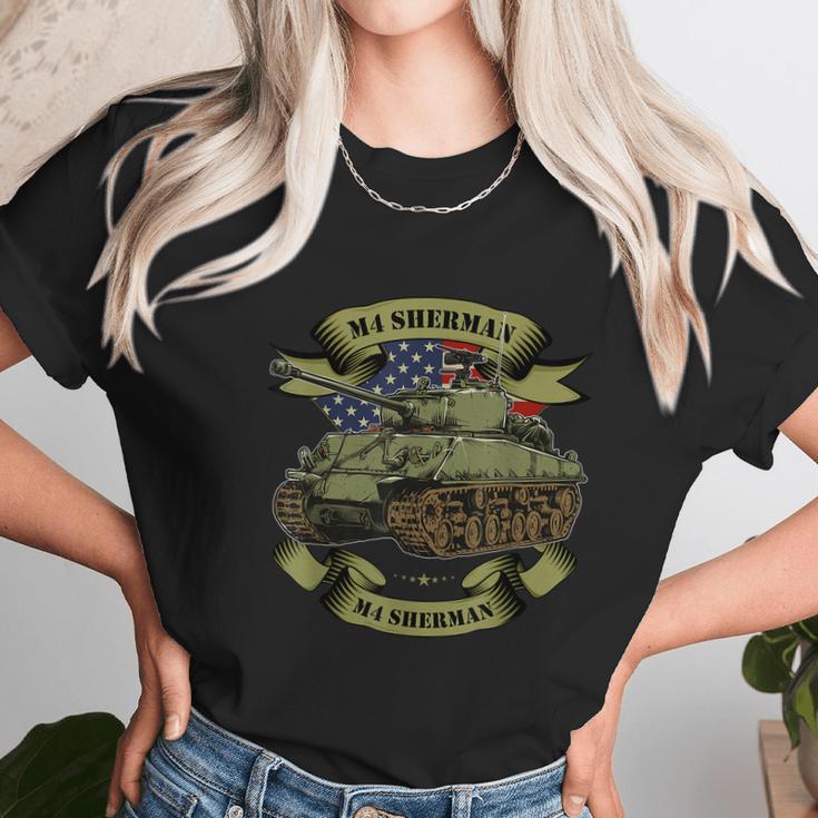 M4 Sherman American Tank Ww2 World War Graphic Design Printed Casual Daily Basic Unisex T-Shirt Gifts for Her