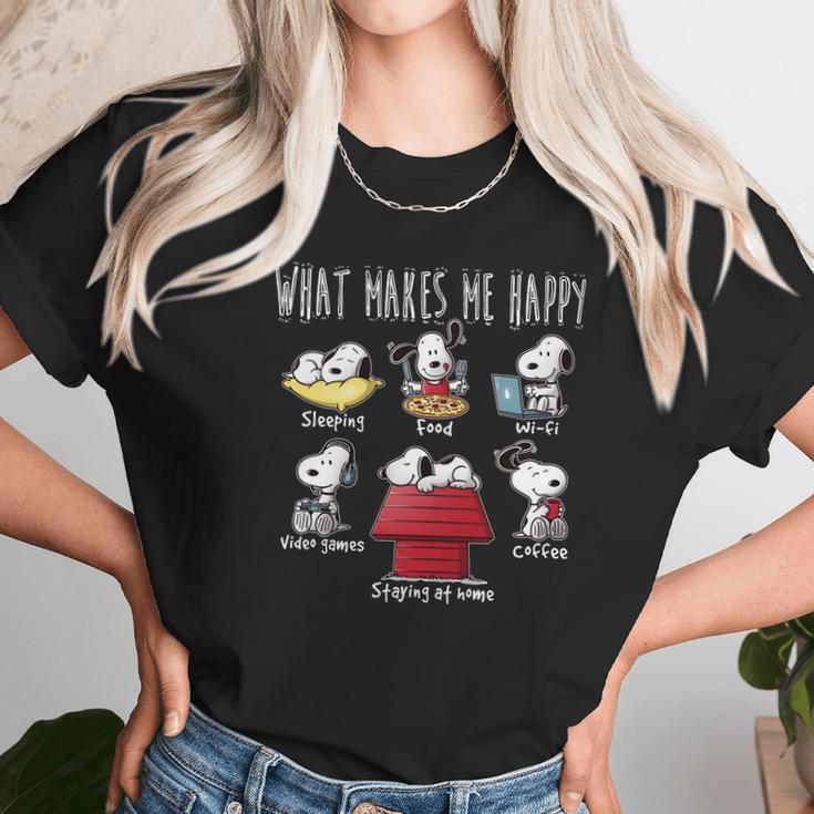 What Makes Snoopy Happy Unisex T-Shirt Gifts for Her