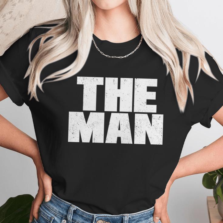 The Man Distressed Logo Unisex T-Shirt Gifts for Her