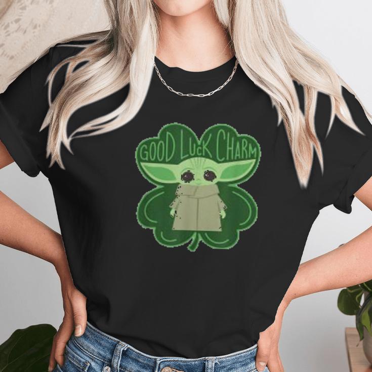 The Mandalorian The Child Good Luck Charm Shamrock Unisex T-Shirt Gifts for Her