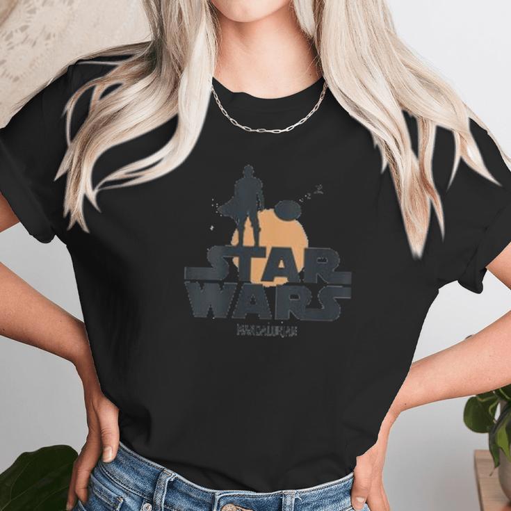 The Mandalorian The Child Sunset Silhouette Logo Unisex T-Shirt Gifts for Her