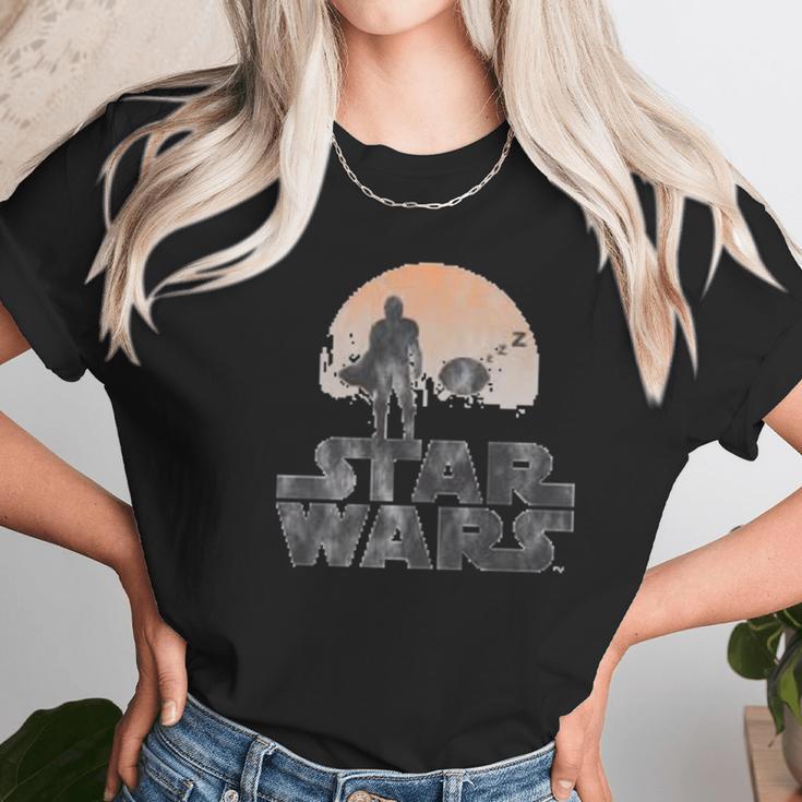 The Mandalorian Sleeping Child Silhouette Unisex T-Shirt Gifts for Her