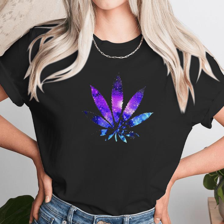 Marijuana Leaf Galaxy Unisex T-Shirt Gifts for Her