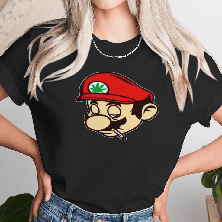 Mario Smoking Marijuana Weed Mario Unisex T-Shirt Gifts for Her