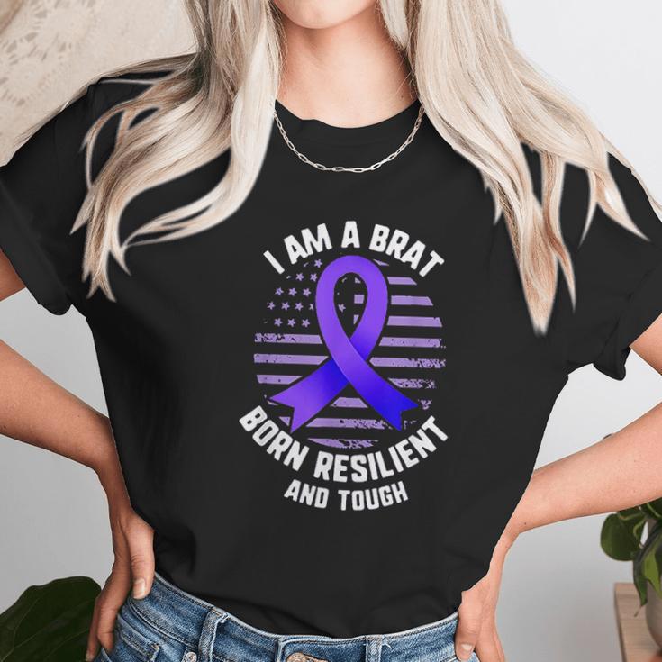 Military Child I Am A Brat Born Resilient And Tough Ribbon Unisex T-Shirt Gifts for Her