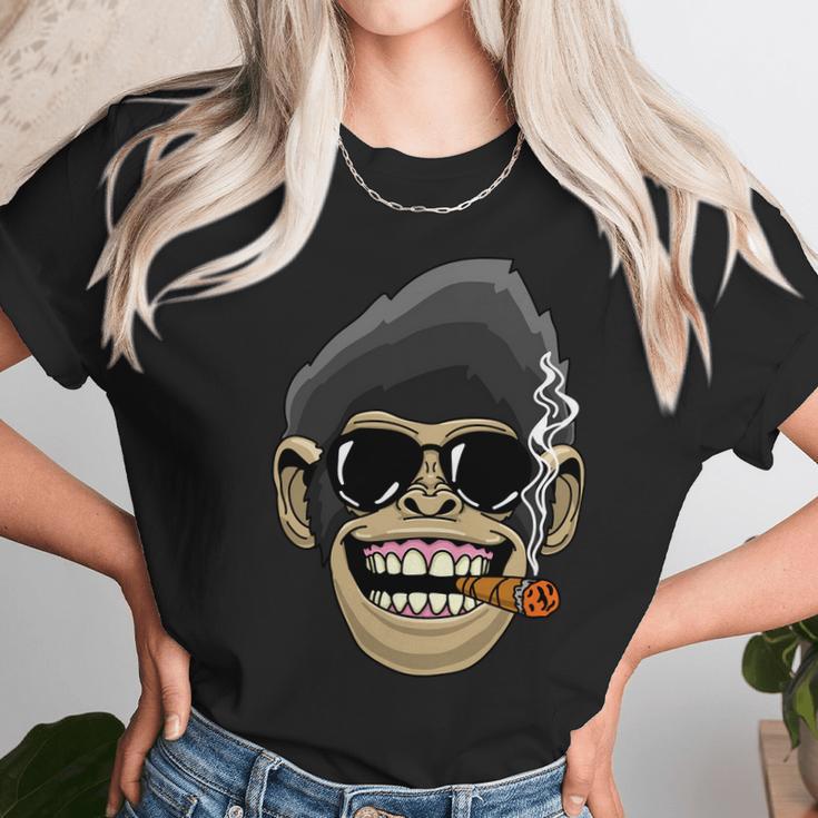 Monkey Smoking Cigar Unisex T-Shirt Gifts for Her