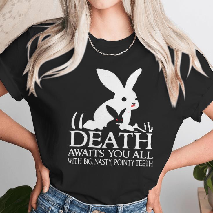 Monty Python Rabbit Death Awaits You All With Big Nasty Pointy Teeth Unisex T-Shirt Gifts for Her