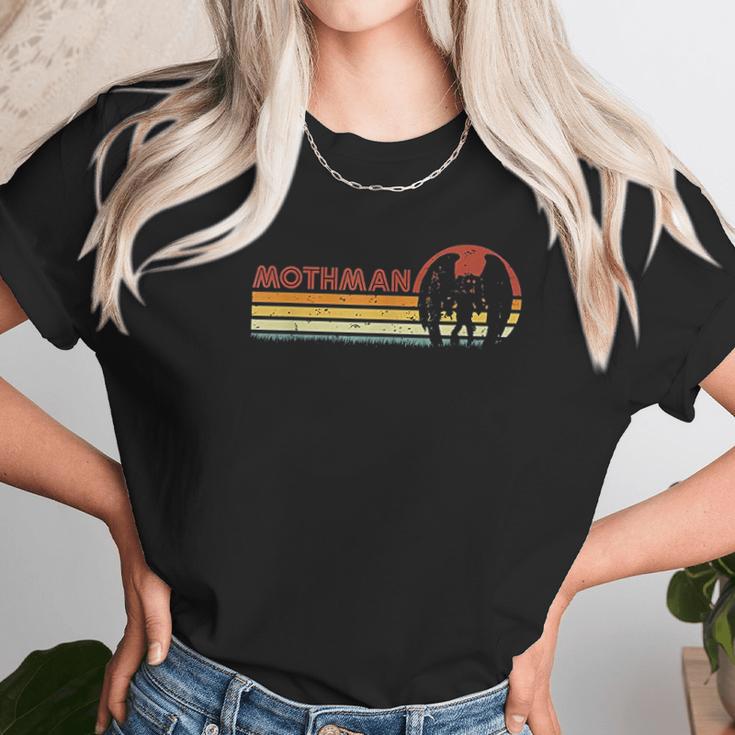 Mothman Retro Stripes Vintage Point Pleasant Cryptid Unisex T-Shirt Gifts for Her