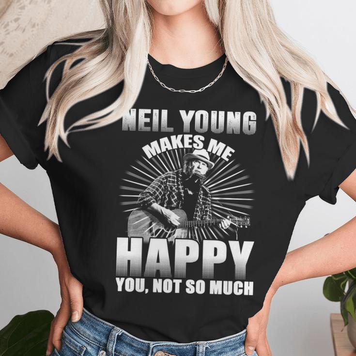 Neil Young Makes Me Happy You Not So MuchShirt Long Sleeve Hoodie Sweatshirt Unisex T-Shirt Gifts for Her