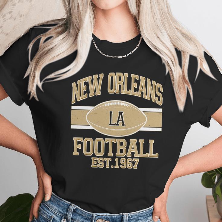 New Orleans La Football Vintage Sports Logo Unisex T-Shirt Gifts for Her