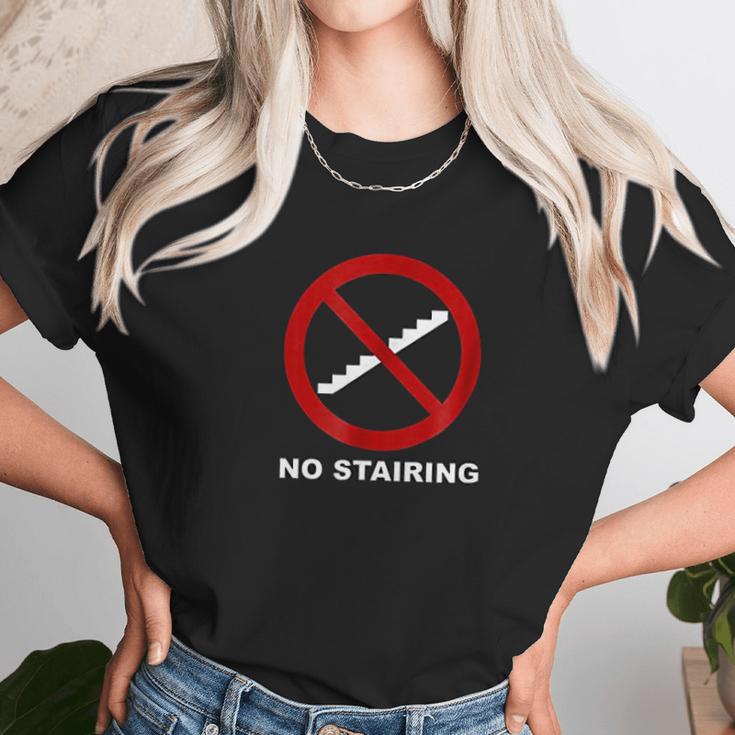 No Stairing Logo Text Unisex T-Shirt Gifts for Her