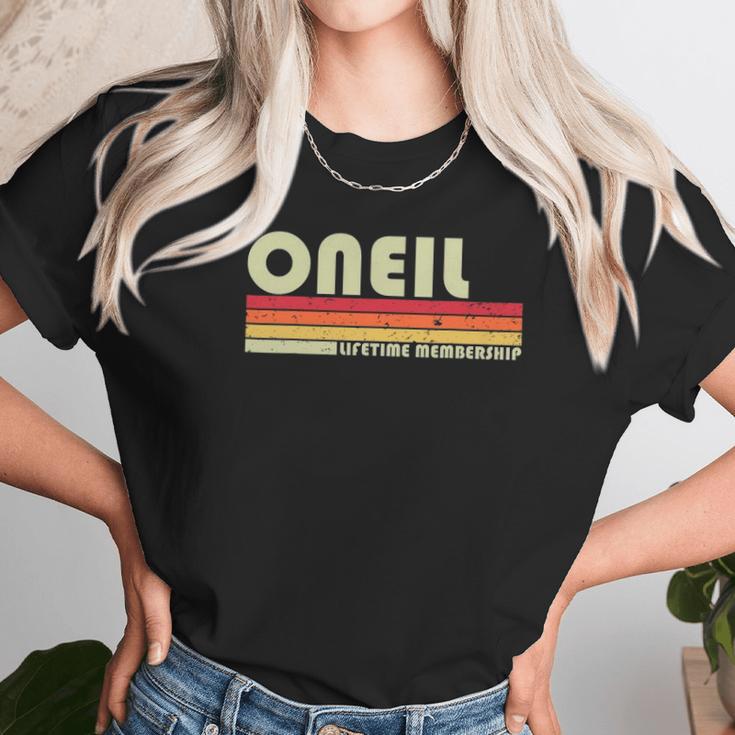 Oneil Surname Funny Retro Vintage 80S 90S Birthday Reunion Unisex T-Shirt Gifts for Her