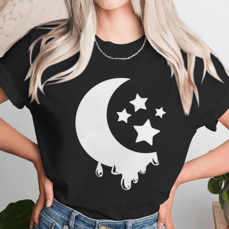 Pastel Goth Moon With Stars Kawaii Pastel Goth Design Gift Meaningful Gift Unisex T-Shirt Gifts for Her