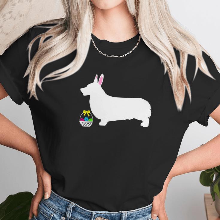 Pembroke Welsh Corgi Easter Bunny Dog Silhouette Unisex T-Shirt Gifts for Her