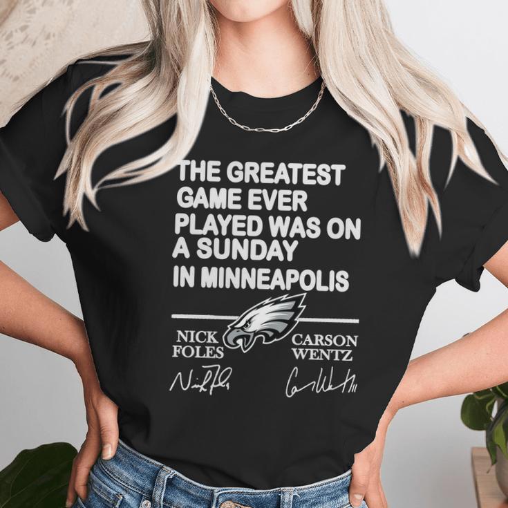 Philadelphia Eagles The Greatest Game Ever Played Was On A Sunday Unisex T-Shirt Gifts for Her