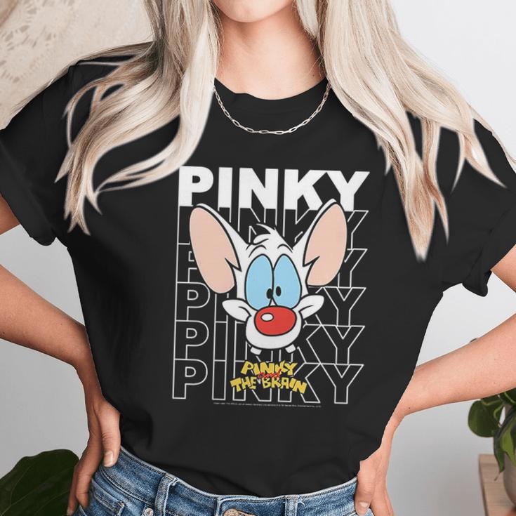 Pinky And The Brain Pinky Text Stack Big Face Unisex T-Shirt Gifts for Her