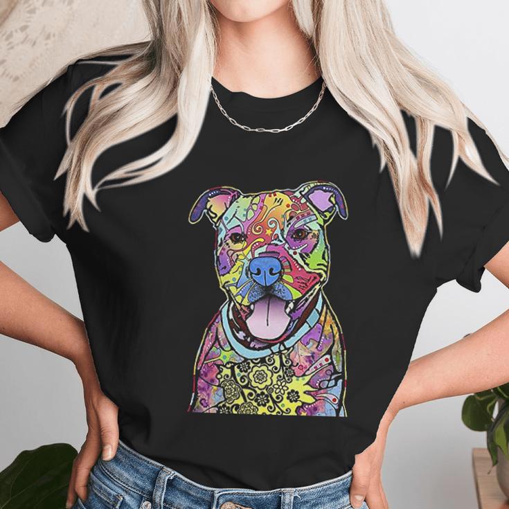 Pitbull Colourful Pit Bulls Dog Lovers Gift Unisex T-Shirt Gifts for Her