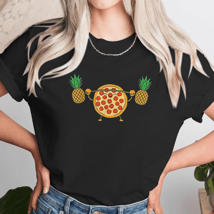 Pizza Lifting Pineapple Funny Food Snatch Squat Barbell Unisex T-Shirt Gifts for Her