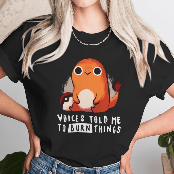 Pokemon Charmander Voices Told Me To Burn Things Unisex T-Shirt Gifts for Her