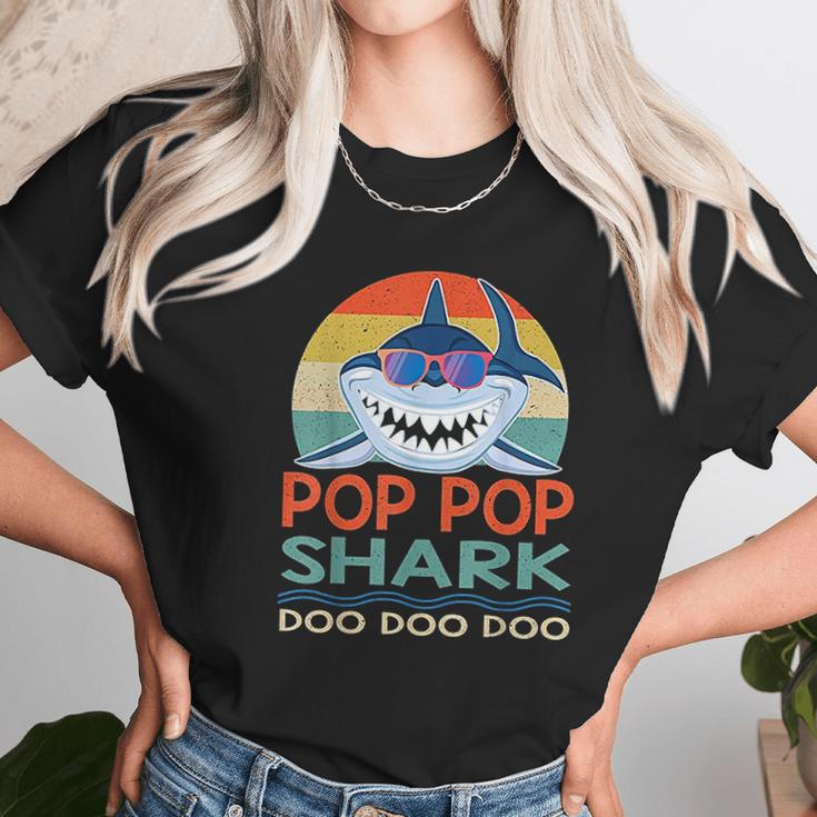 Pop Pop Shark Doo Doo Doo Vintage Matching Family Unisex T-Shirt Gifts for Her