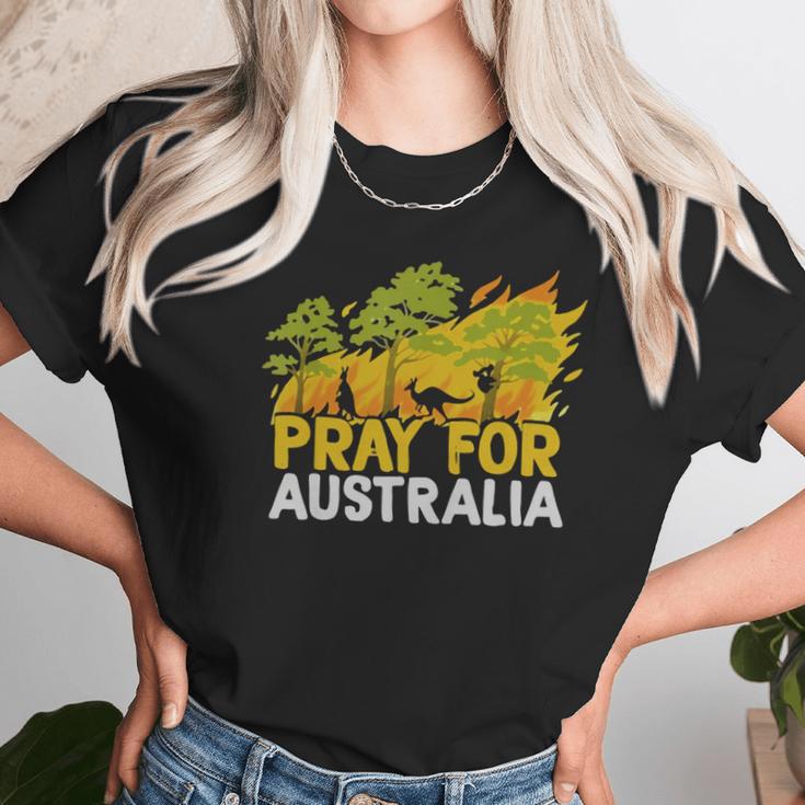 Pray For Australia Australian Bush Fire Koala Kangaroo Shirt Unisex T-Shirt Gifts for Her