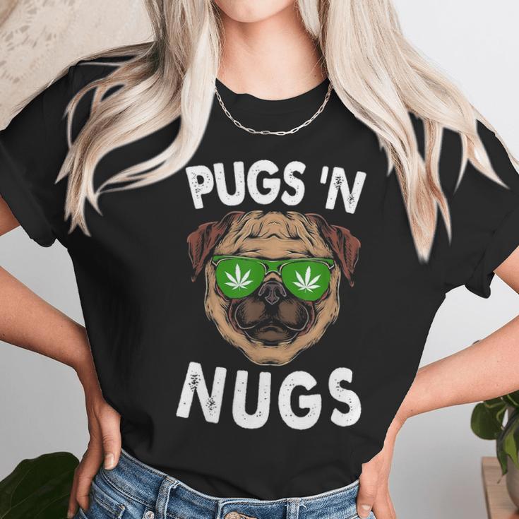 Pugs N Nugs Cute Pug Dog Lover Cannabis Marijuana Gift Unisex T-Shirt Gifts for Her