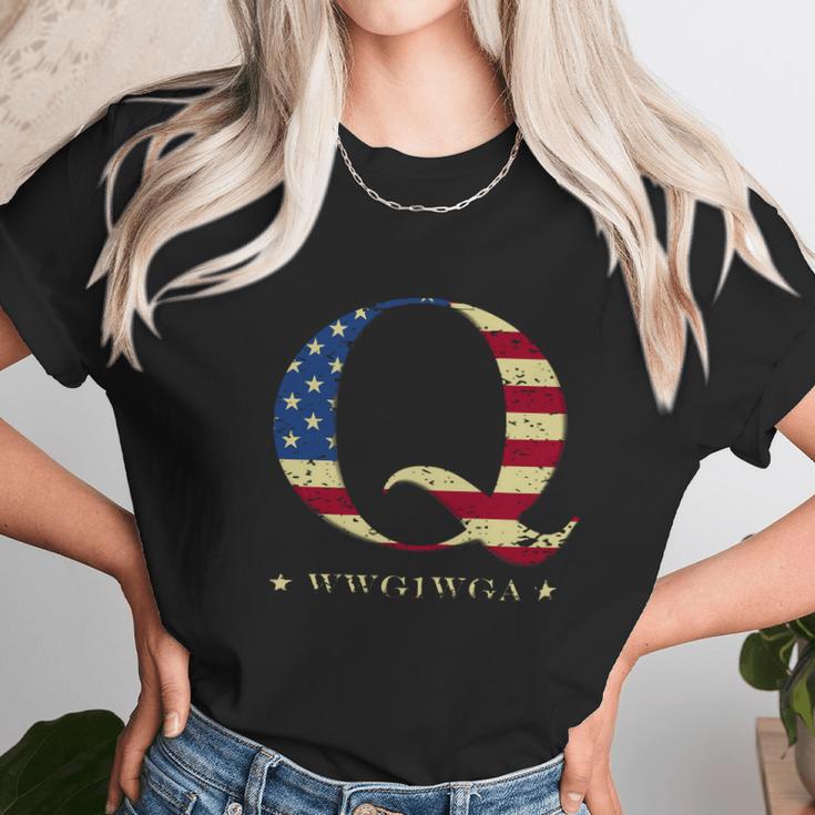 Qanon Wwg1wga Q Anon T-Shirt Great Awakening Maga Usa Tee Unisex T-Shirt Gifts for Her