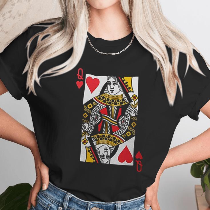 Queen Of Hearts Playing Card Funny Unisex T-Shirt Gifts for Her