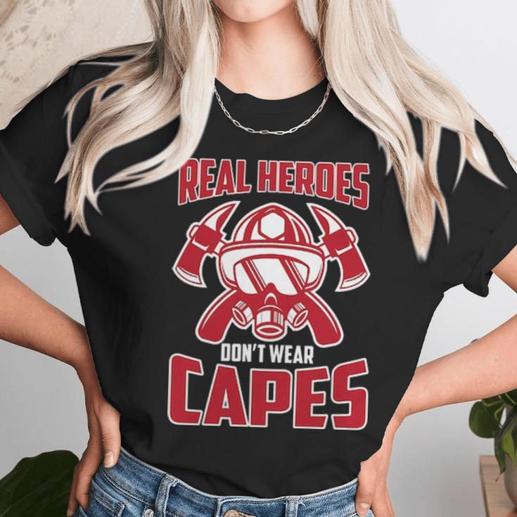 Real Heroes DonWear Capes Firefighter Unisex T-Shirt Gifts for Her