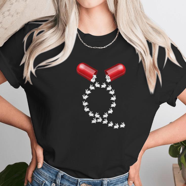 Red Pill Qanon Long Tee Follow White Rabbit Unisex T-Shirt Gifts for Her