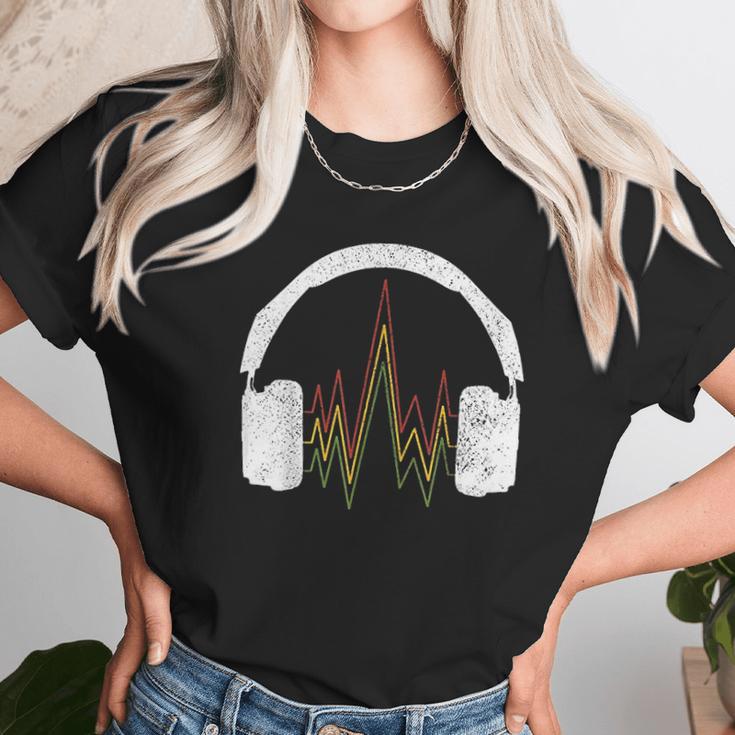 Reggae Music Headphones Rastafari Rasta Gift Unisex T-Shirt Gifts for Her