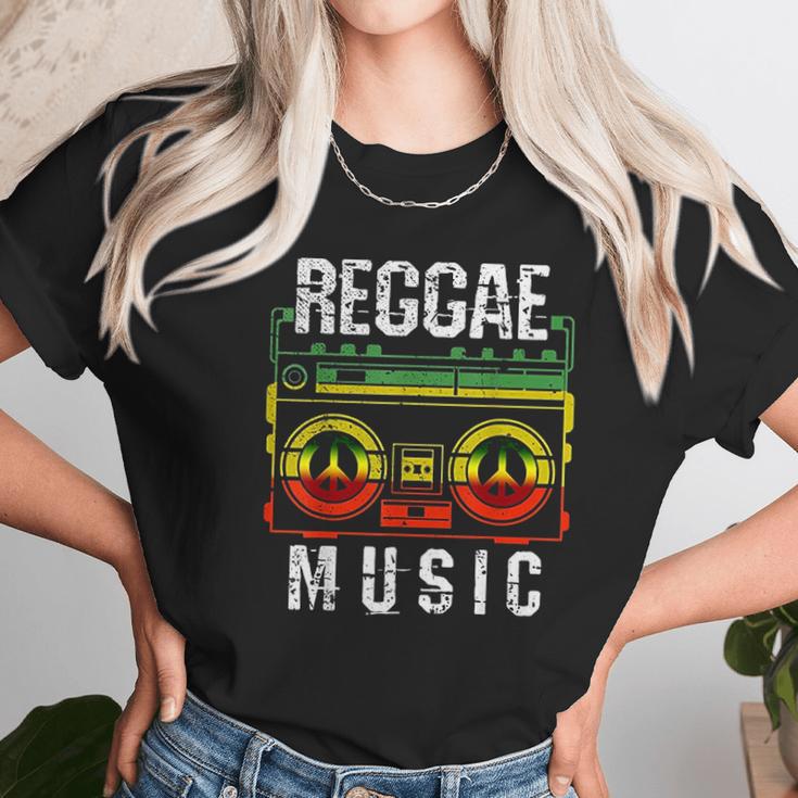 Reggae Music Peace One Love Rasta African Roots Unisex T-Shirt Gifts for Her