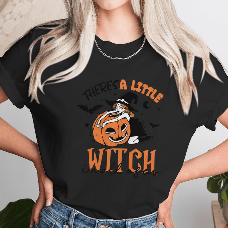 Theres A Little Witch In All Of Us Pumpkin Unisex T-Shirt Gifts for Her