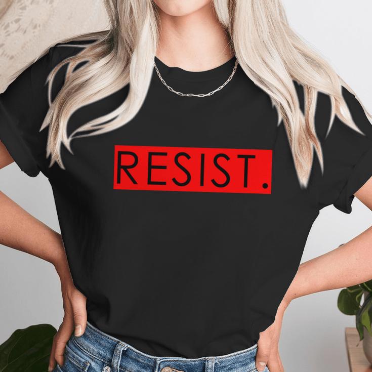 Resist Campaign Red Box Logo Anti-Trump Unisex T-Shirt Gifts for Her