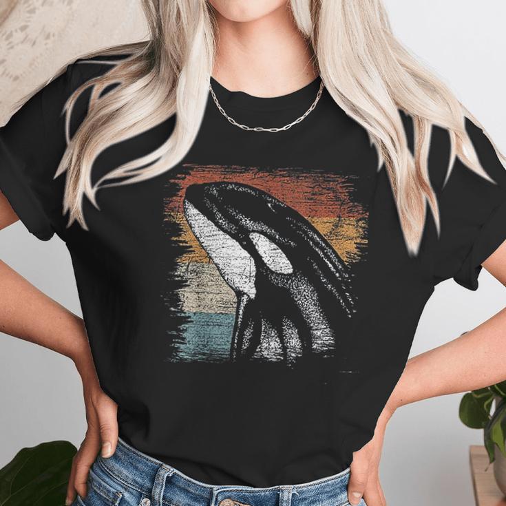 Retro Killer Whale Vintage Unisex T-Shirt Gifts for Her