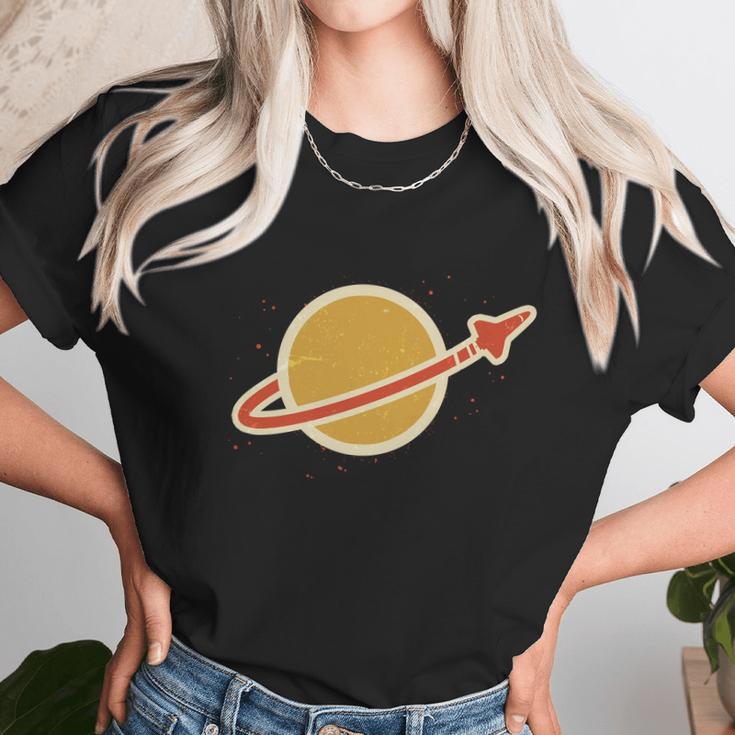 Retro Vintage Planet Space Shuttle Logo Unisex T-Shirt Gifts for Her