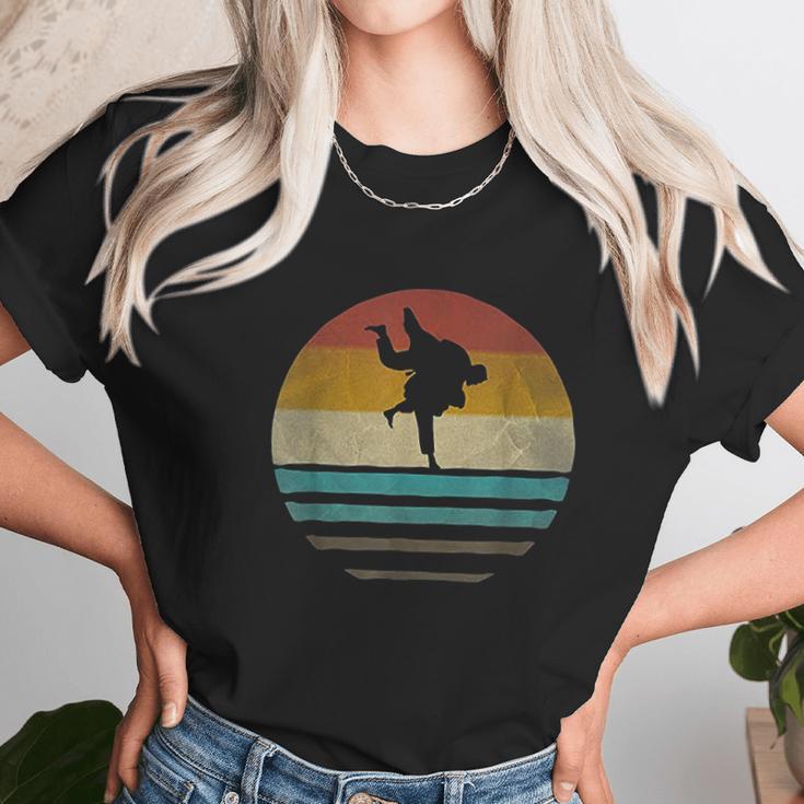 Retro Vintage Sunset Jiu Jitsu Silhouette Cute Funny Gift Unisex T-Shirt Gifts for Her