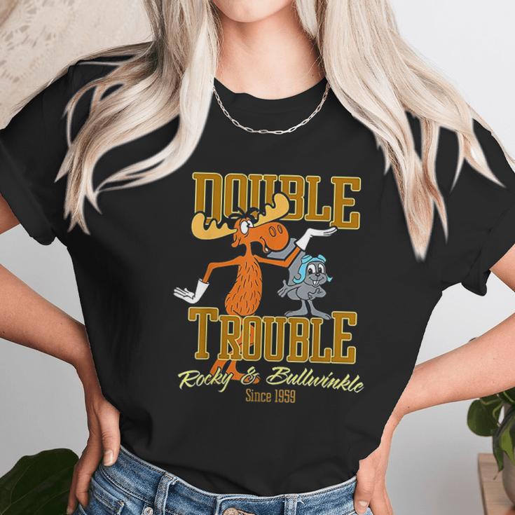 Rocky And Bullwinkle Double Trouble Pals Graphic Unisex T-Shirt Gifts for Her