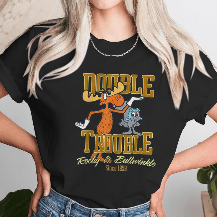 Rocky And Bullwinkle Double Trouble Pals Graphic Unisex T-Shirt Gifts for Her